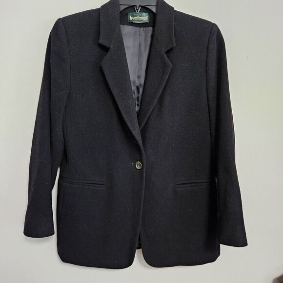 Harve Bernard Lined Wool Blazer Black Jacket Women's SIze 8 Petite EUC - Picture 1 of 5